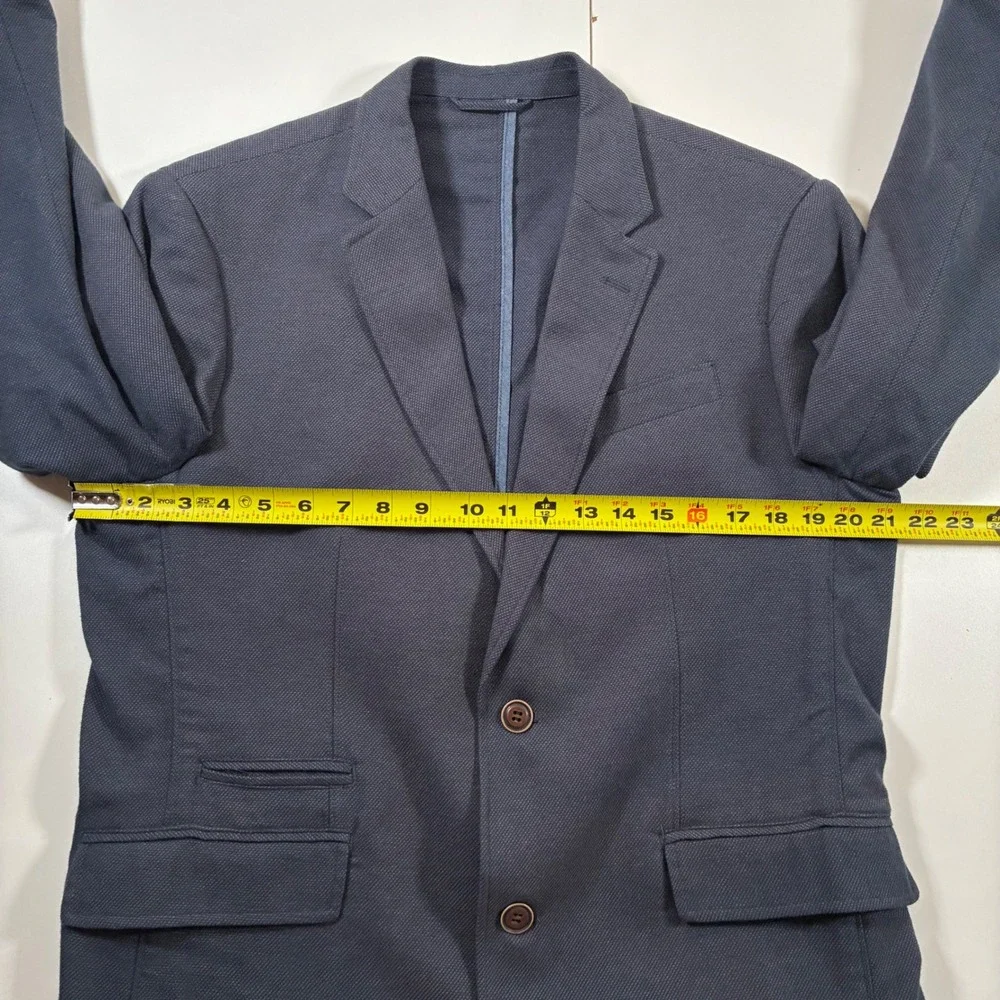 Joseph Abboud Unstructured Blazer Medium 42 Blue Textured Elbow Patch Sport Coat